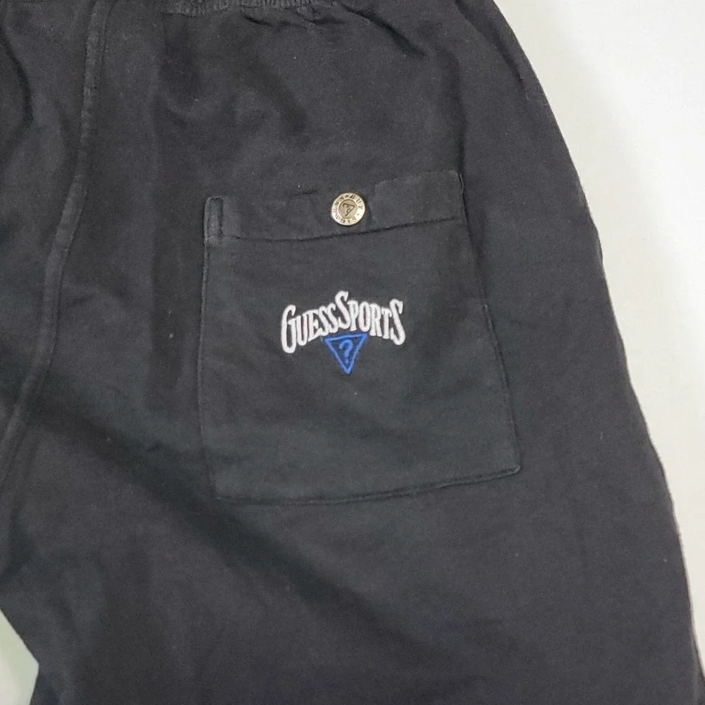 VTG Guess Sports Men's Shorts XL Black 90s Cotton Lounge Casual